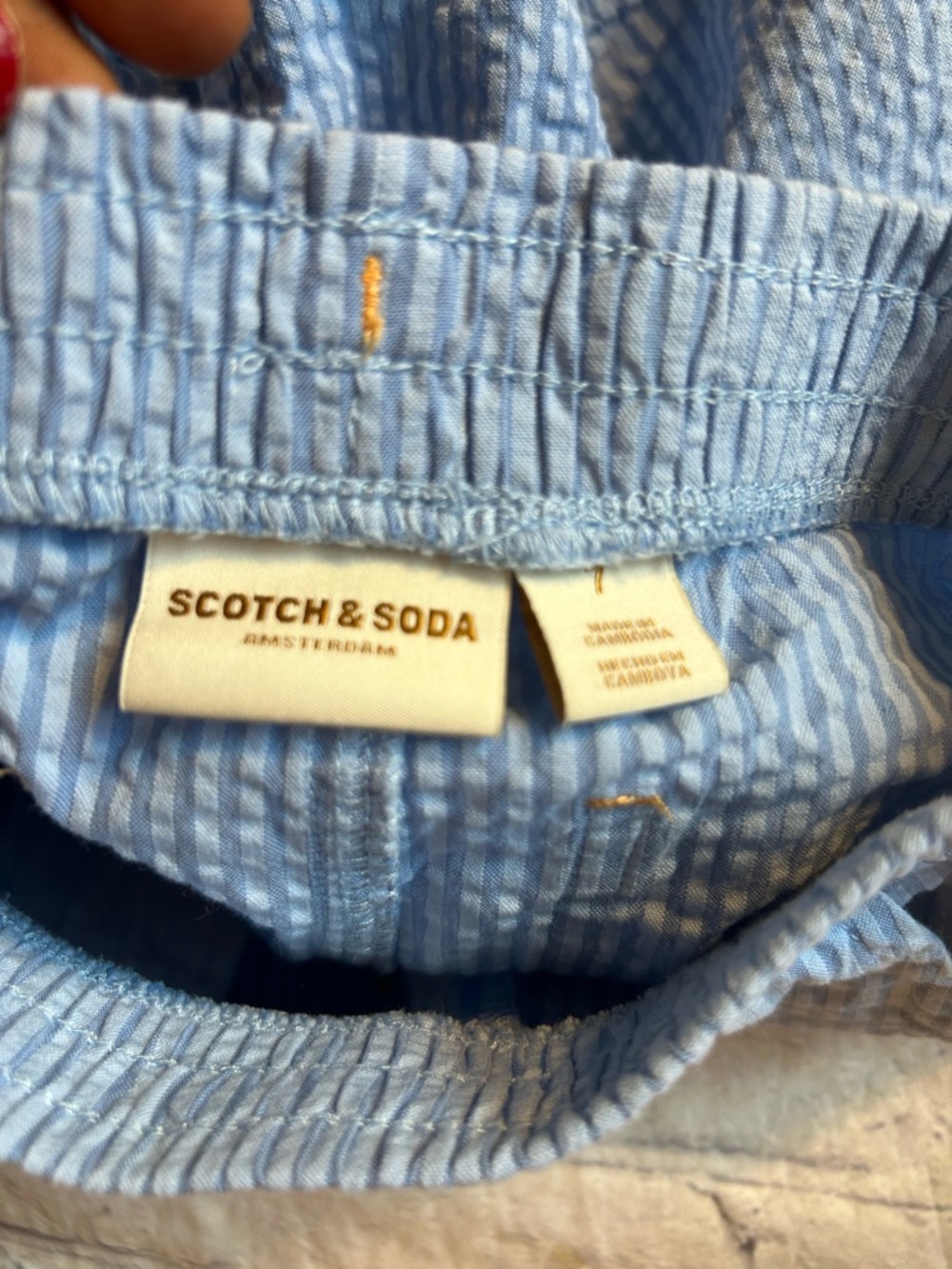 SCOTCH & SODA BOYS (2) SEERSUCKER SHORT OUTFITS BLUE/ORANGE JUICE BOX GRAPHICS 7 - Picture 8 of 10